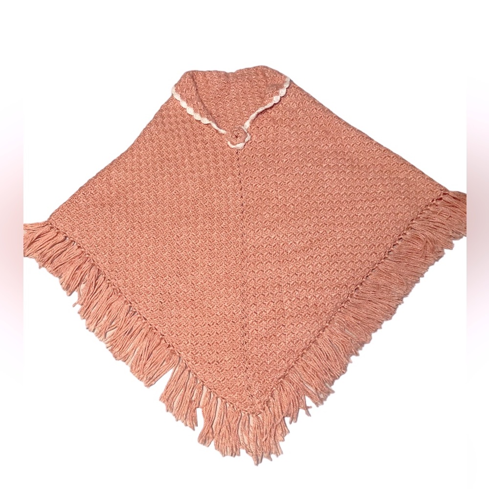 Hand Knitted Wool Girls Poncho